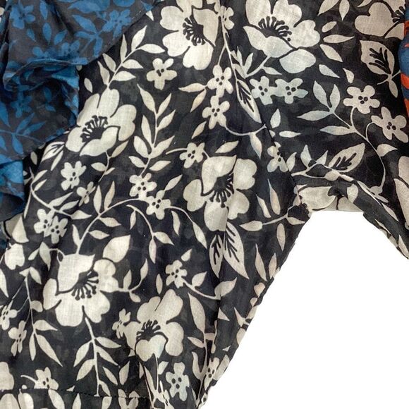 Warm NY Size 0 Floral Mixed Print Maxi Dress Cotton Ruffle Warm Store NYC - Picture 14 of 16